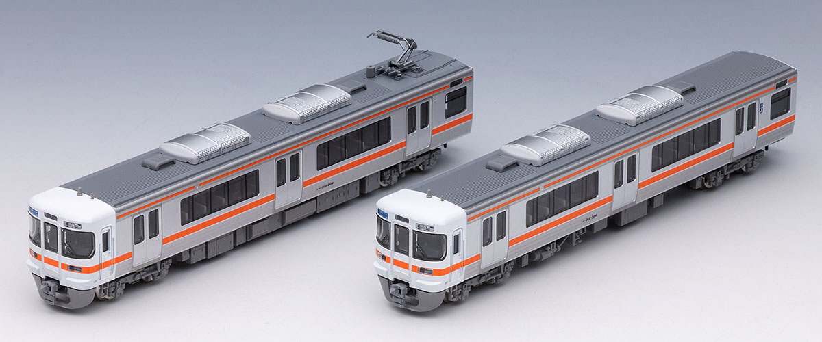 クモハ313-300とクハ312-300の動力なし増結2両。模型写真：TOMIX公式商品資料。