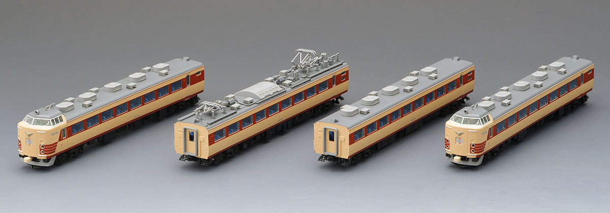 クハ481-200が2両とモハ484-200（M）・モハ485-0の基本4両。模型写真：TOMIX公式商品資料。