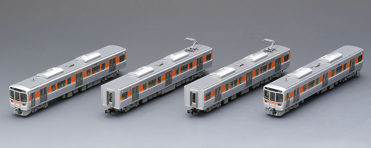先頭車2両と中間車2両の4両構成。模型写真:TOMIX公式商品資料。