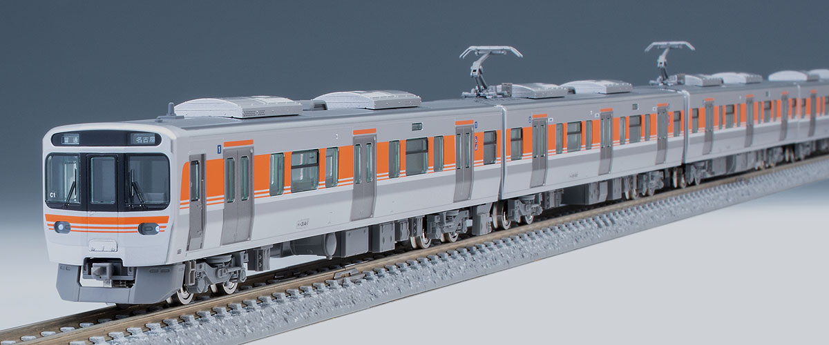 普通 名古屋の前面表示と連結した編成。線路は別売。模型写真：TOMIX公式商品資料。