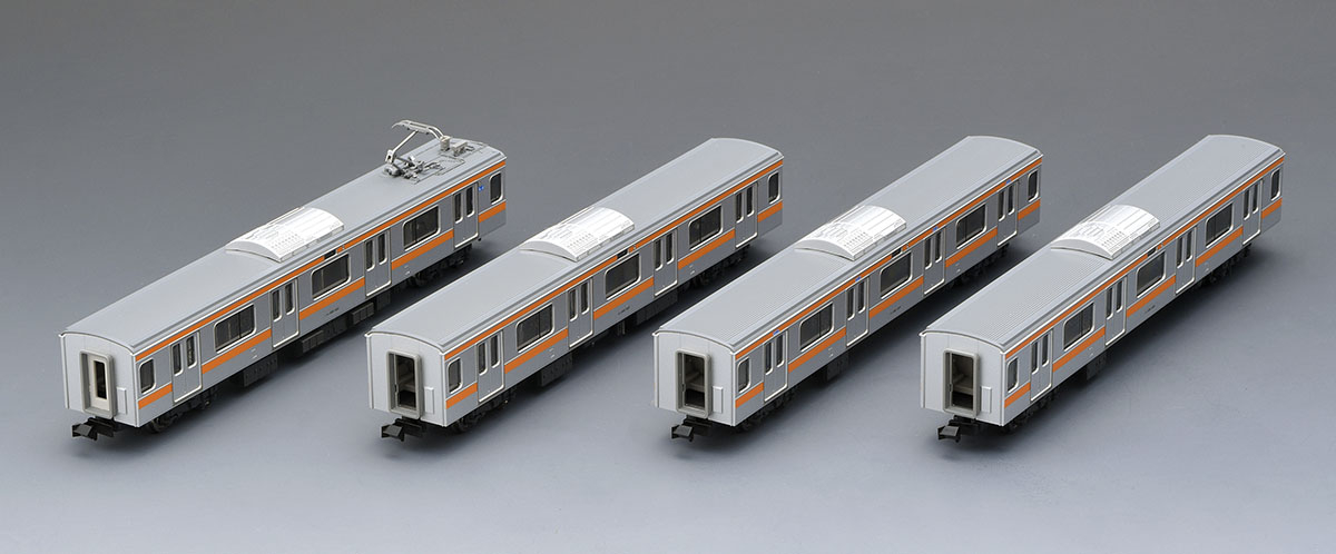サハ2両とモハ2両の非動力中間車4両。模型写真：TOMIX公式商品資料。